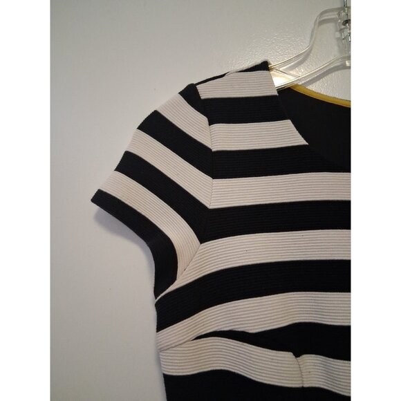 Boden Maggie Ottoman Short Dress Black & White Striped A-Line 2P Nautical - Picture 4 of 7